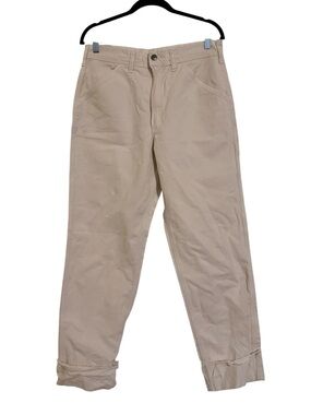 Stan Ray OG Painter Pants Khaki Natural Canvas Cuffed Made in USA Unisex 32